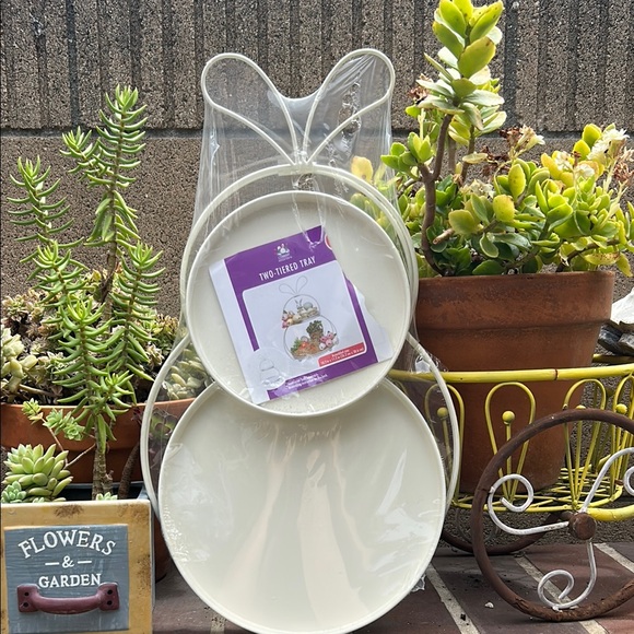 Easter Two-Tier Bunny Tray Stand - Picture 1 of 7